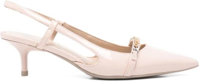 Pinko Beige Slingback Platte Schoenen Rubberen Zool Beige Dames