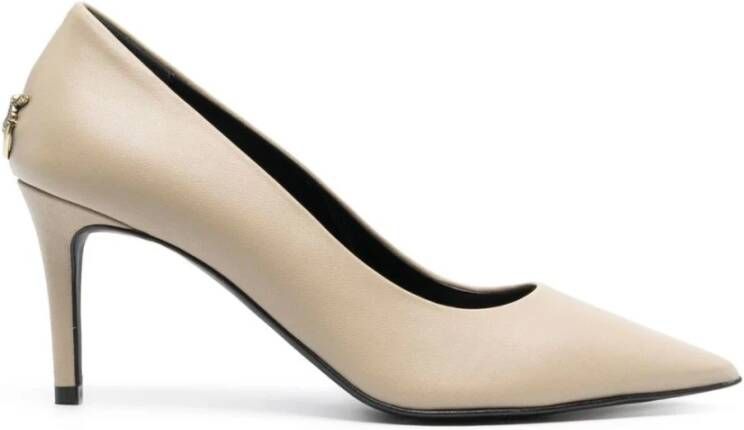 pinko Elegante Beige Leren Mid Heel Pumps Beige Dames