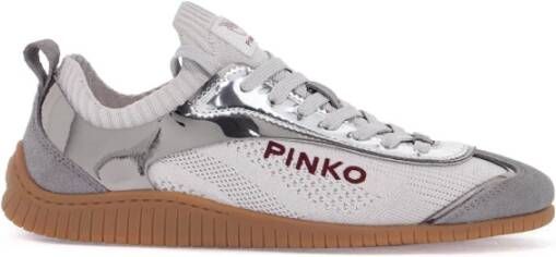 Pinko Gebreide Sneakers met Suède Details Gray Dames