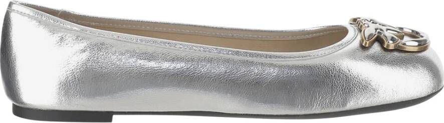 Pinko Gelamineerde leren balletflats Love Birds Gray Dames