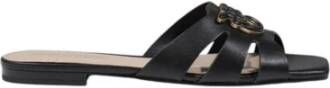 pinko Gevlochten Leren Sandalen Black Dames