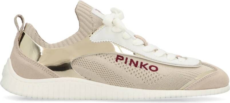 Pinko Lage sneakers met suède inzetstukken Beige Dames