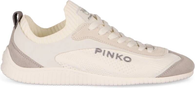 Pinko Lage sneakers van stof en leer White Dames