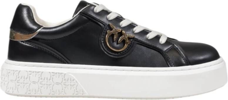 Pinko Leren Sneaker met Polyurethaan Stijl Ss0003P014Zi8 Black Dames