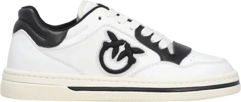 Pinko Leren Sneaker met Polyurethaan Samenstelling White Dames