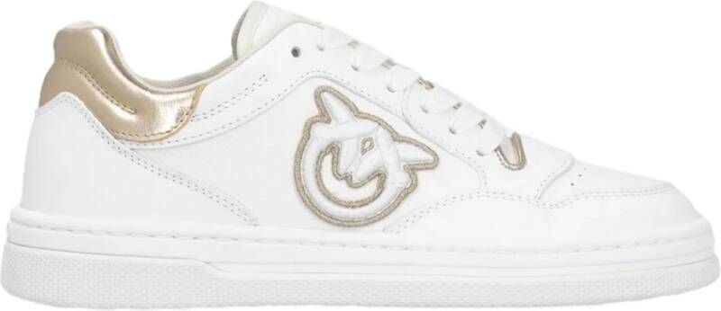 Pinko Leren Sneaker met Polyurethaan Samenstelling White Dames