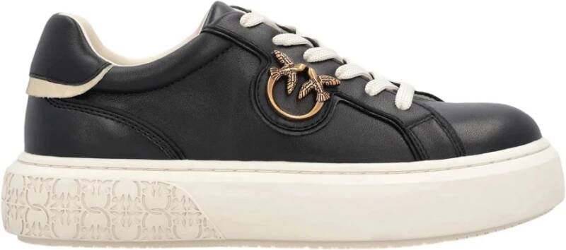 Pinko Leren Sneaker met Polyurethaan Stijl Ss0003P014Zi8 Black Dames