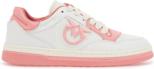 Pinko Love Birds Logo Leren Sneakers White Dames