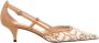 Pinko Love Birds Monogram Jacquard Pumps Beige Dames - Thumbnail 7