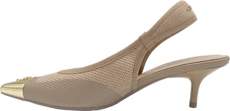 Pinko Lurex Gebreide Slingback Schoenen Beige Dames