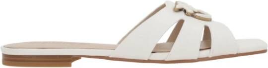 Pinko Melk Runderleren Sandalen White Dames