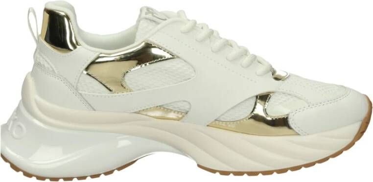 pinko Mesh en leren lage sneakers White Dames