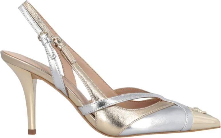 Pinko Metallic Hoge Hakken Pumps met Love Birds Detail Yellow Dames