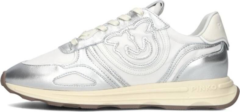 PINKO Lage Sneakers Dames Zoe 01 Maat: 37 Materiaal: Leer Kleur: Zilver