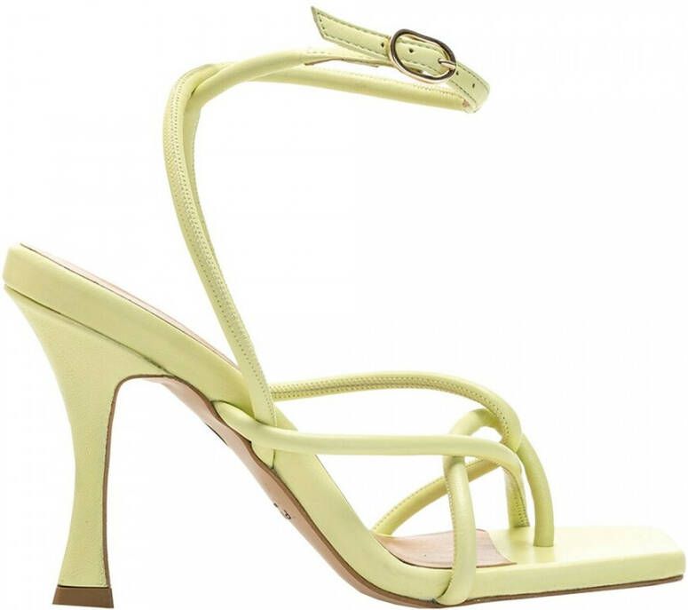 Pinko Gevlochten Leren Sandaal Lime Green Dames