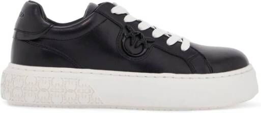 Pinko Monogram Detail Platform Sneakers met Love Birds Black Dames