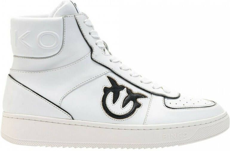 pinko Nancy basketball hi sneaker veal leather Wit Dames