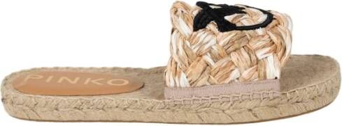 Pinko Natuurlijke Jute Espadrilles Greta Beige Dames