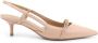 Pinko Platte schoenen met elastische tailleband en metalen logo Beige Dames - Thumbnail 1