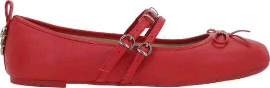 Pinko Rode platte schoenen van geitenleer Red Dames