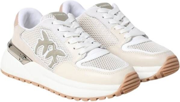 Pinko Sneaker van suède en mesh Beige Dames