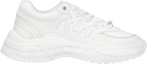 Pinko Sportieve Mesh Sneakers met Love Birds Logo White Dames