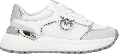 Pinko Witte Leren Sneakers Lente Zomer Collectie White Dames