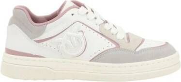 Pinko Stijlvolle Veterschoenen met Geperforeerde Neus White Dames