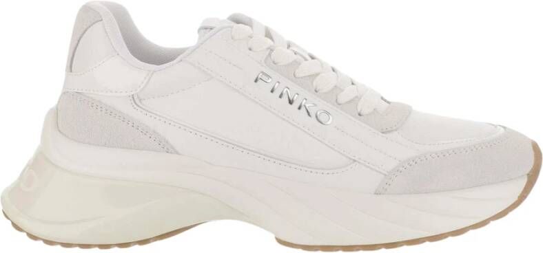 Pinko Stijlvolle Zwarte Leren Schoudertas White Dames