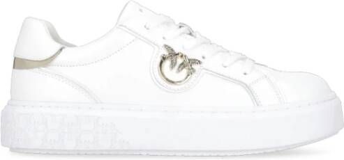 Pinko Witte Leren Sneakers Love Birds White Dames