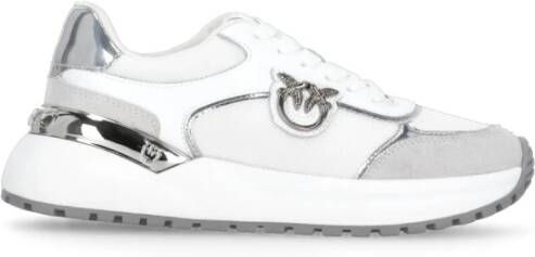 Pinko Witte Leren Sneakers Lente Zomer Collectie White Dames