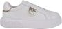 Pinko Leren Sneaker met Polyurethaan Samenstelling White Dames - Thumbnail 30