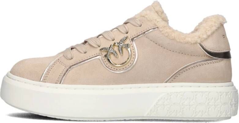 pinko Yoko 1.0 Beige Suede Sneakers Beige Dames