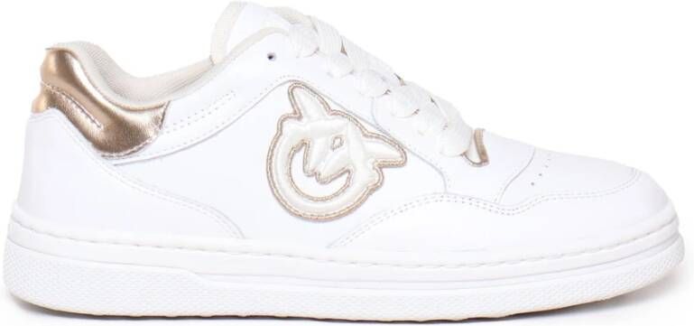 pinko Zwart en wit leren sneakers White Dames