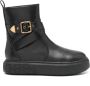 Pinko Zwarte Leren Mid-Top Sneaker Black Dames - Thumbnail 1