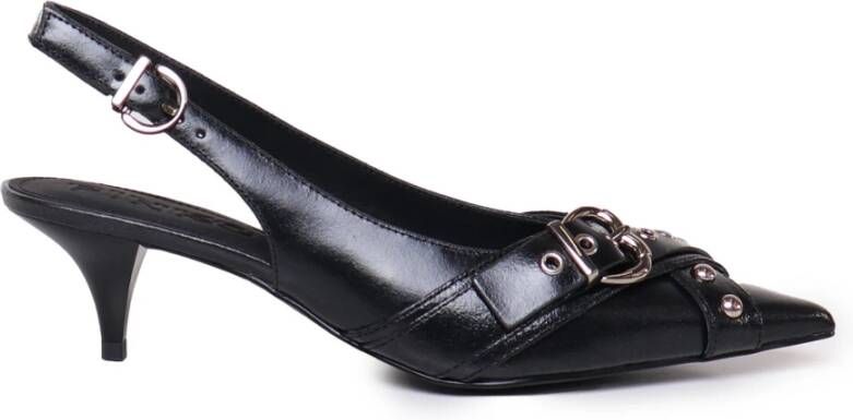 Pinko Zwarte Leren Slingback Band Schoenen Black Dames