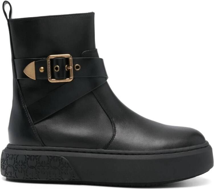 Pinko Zwarte Mid Sneaker voor Vrouwen Black Dames