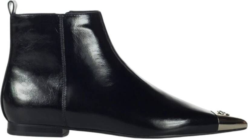 Pinko Zwarte platte schoenen met metalen neus Black Dames