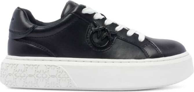 Pinko Zwarte Sneakers met Love Birds Logo Black Dames