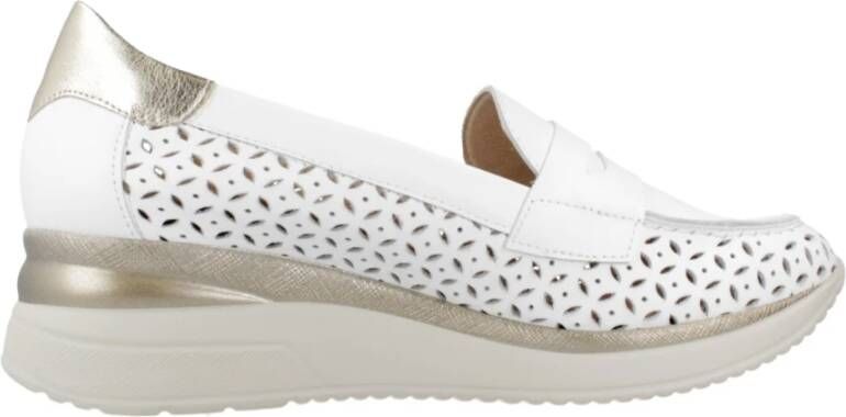 Pitillos Elegante Picados Loafers voor Vrouwen White Dames