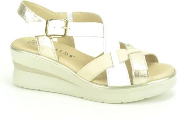 Pitillos Wit +beige combi Sand. SpieZ. White Dames