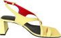 Plan C Italiaanse Crisscross Toe-Loop Slingback Sandalen Yellow Dames - Thumbnail 1