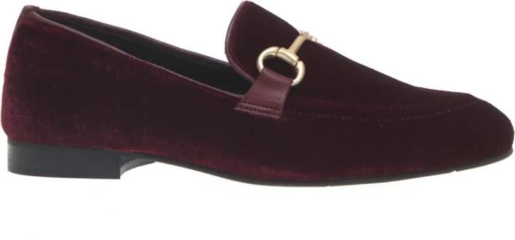 Poesie Veneziane Bordeaux Velvet Moccasins Aw23 Red Dames