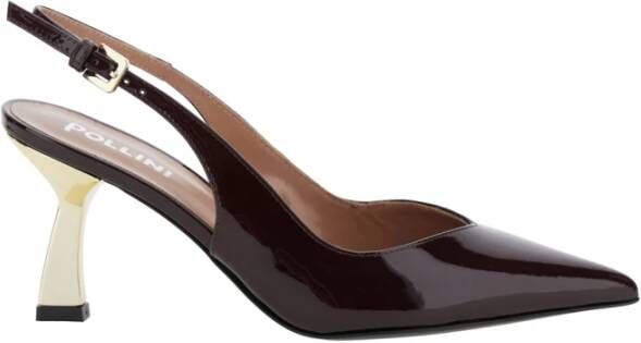 Pollini Bordeaux Hiel Metaal Schoen Vrouw Red Dames