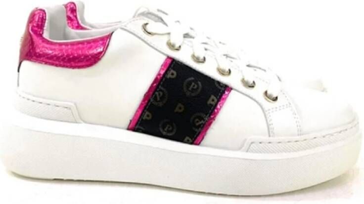 Pollini Fuchsia Heritage Print Sneakers voor Dames Roze Dames