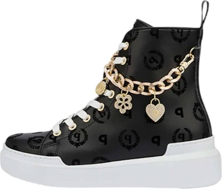 Pollini Hoge Top Sneakers Black Dames