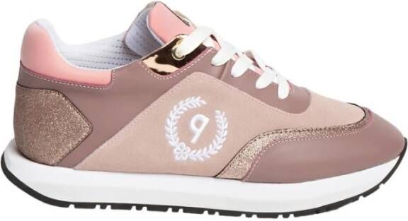 Pollini Lage Leren Sneakers voor Vrouwen Pink Dames