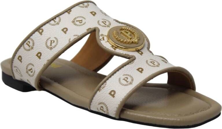 Pollini Stijlvolle zomersandalen met sleehak White Dames