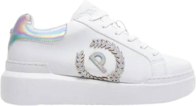Pollini Witte Leren Sneakers White Dames