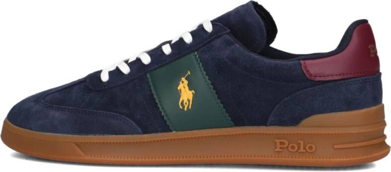 Polo Ralph Lauren Blauwe Suède Lage Sneakers Blue Heren